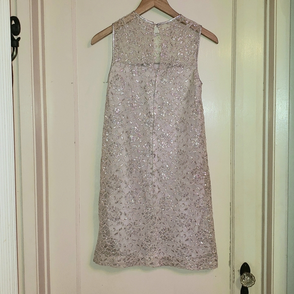 Vintage 1960s Silver lace Mod Dress Size 0 - Picture 2 of 3